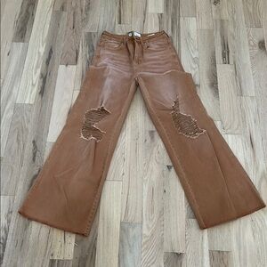 Brown Distressed Women's Jeans